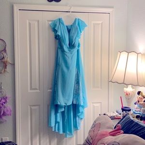 Brand new never worn chiffon lace teal dress